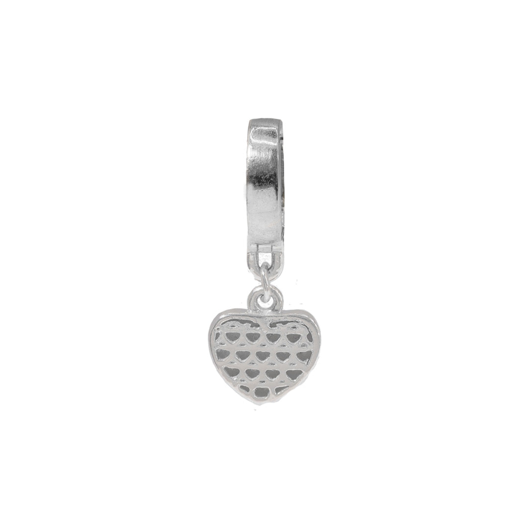 925 Sterling Silver Dangle Heart Gallery Charm