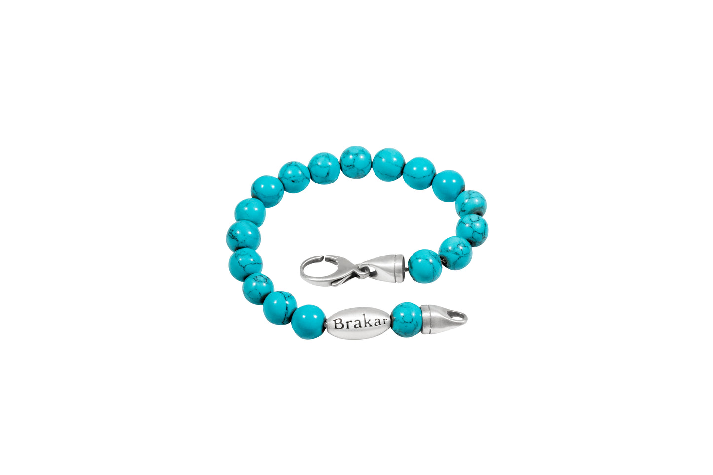 925 Sterling Silver Chain Embedded on Blue Magnesite Bracelet