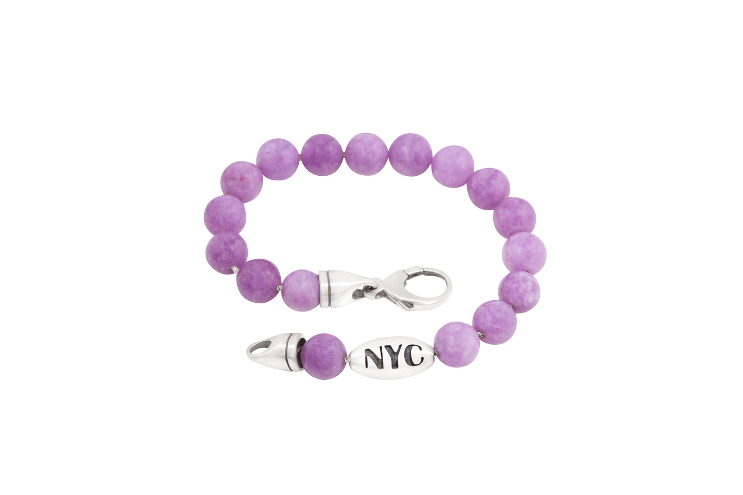 925 Sterling Silver Purple Amethyst Bracelet with Charm