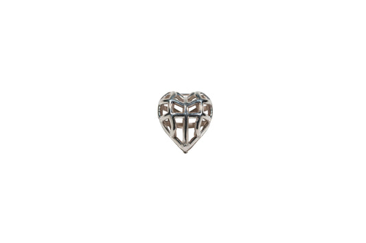 925 Sterling Silver Hallow Heart Charm